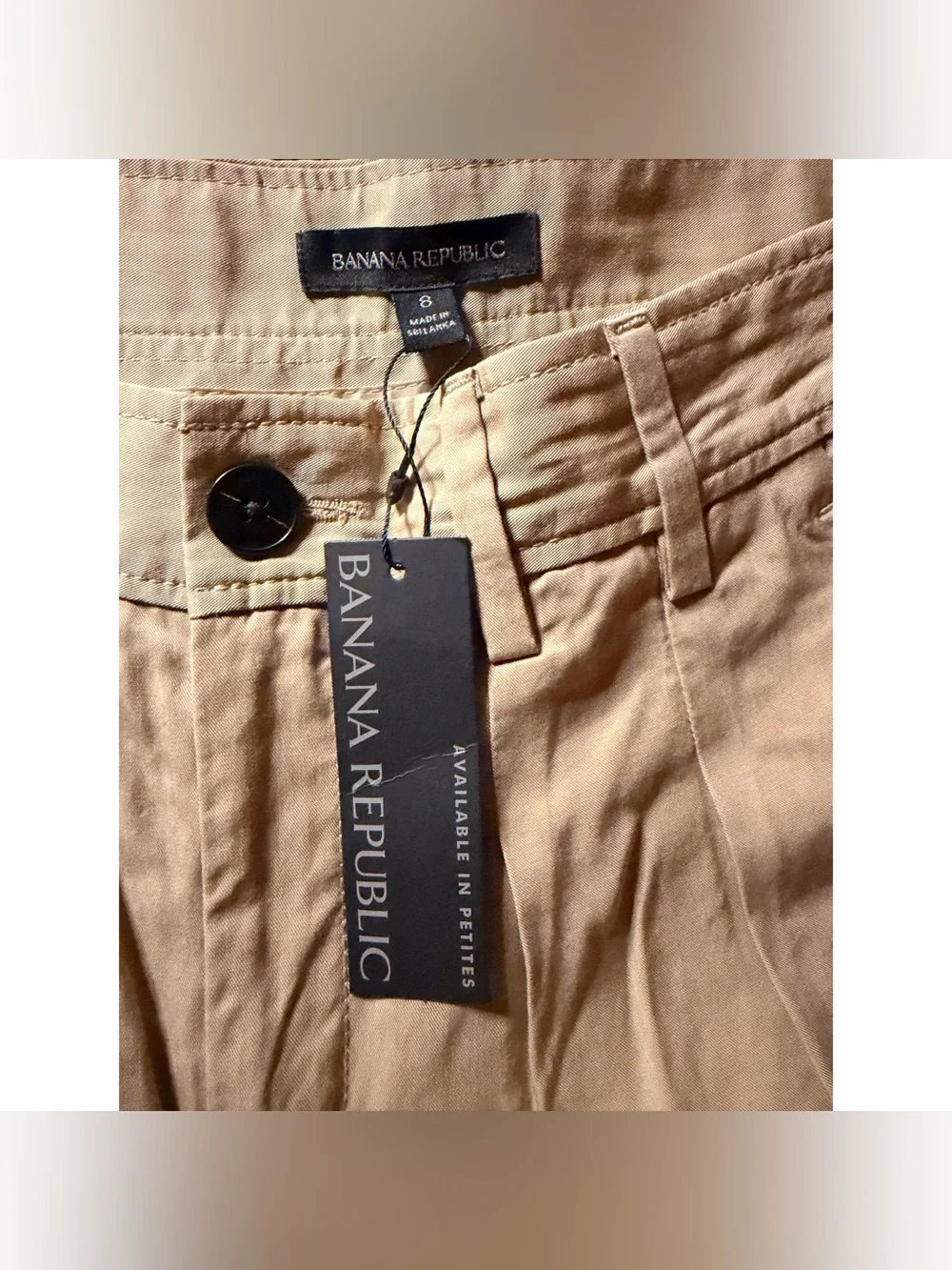 Banana Republic High Rise Wide Leg Pleated Pants Beige Sand Dune Size 8 NWT